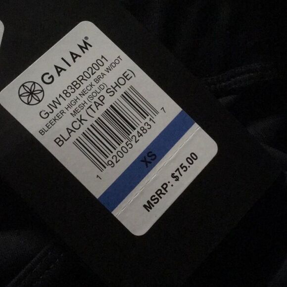 New GAIAM BLEEKER HIGH NECK BRA W/DOT MESH (solid - Picture 3 of 8